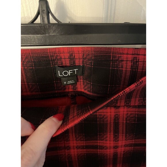 Loft Buffalo Plaid Ponte Leggings Skinny Leg Ankle Length Size Medium NEW - Picture 5 of 9